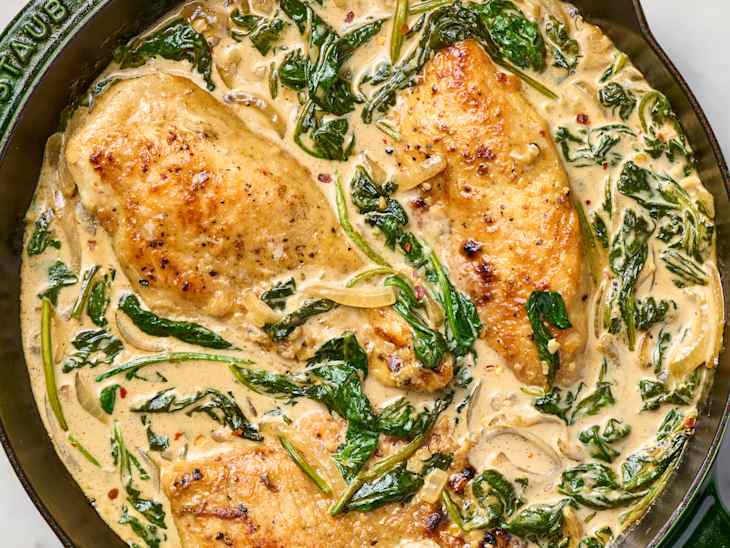 Creamy Spinach Chicken Recipe (One-Pan!) | The Kitchn